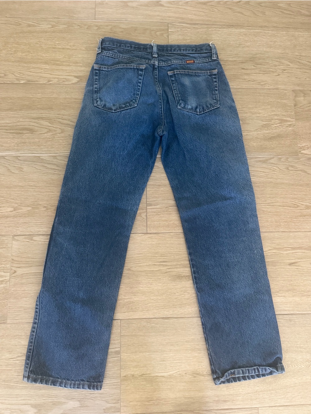 Vintage Men's Rustler Blue Distressed Straight-Leg Jeans 30x30 - Picture 3 of 3